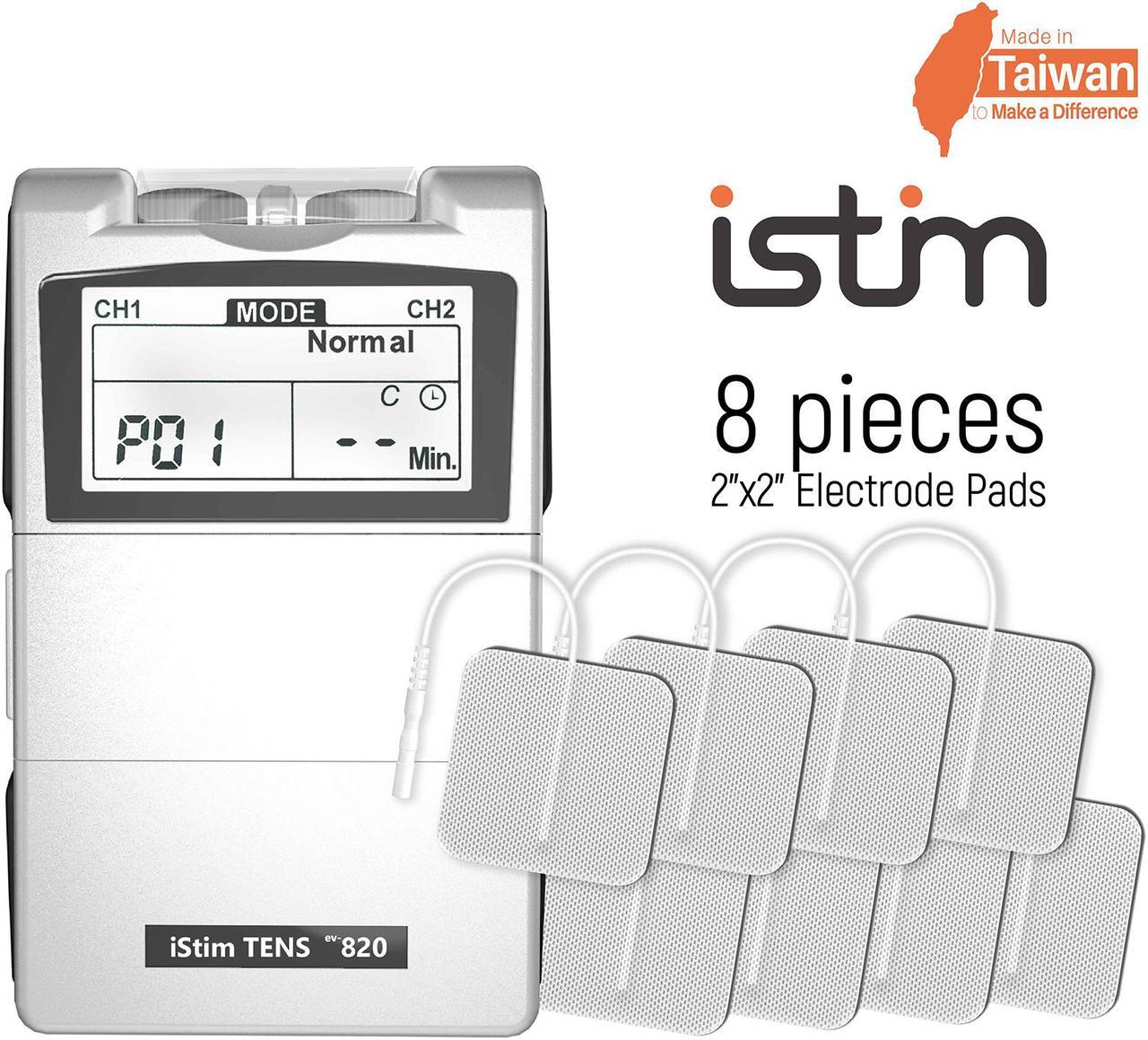 Alt view image 3 of 5 - iStim Tens Unit Stimulator - EV-820 Dual Channel Electronic Pulse Massager with 8 Electrode Pads (Japanese Gel) for Pain Relief Therapy, Back, Shoulder Tension, Knee Pain, Arthritis, Muscle Stiffness