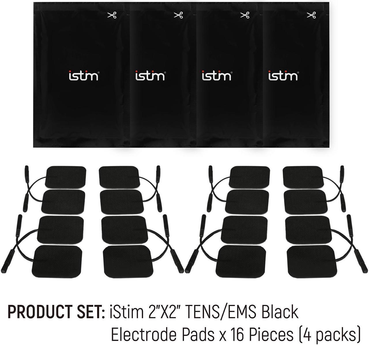 Alt view image 7 of 7 - iStim TENS Unit Pads 2"x2" for TENS Machine EMS Muscle Stimulator - Latex-Free and Super Soft 100% JAPANESE GEL for Electrotherapy - 16 Pieces Reusable Electrode Pads (2"x2"- BLACK Color)