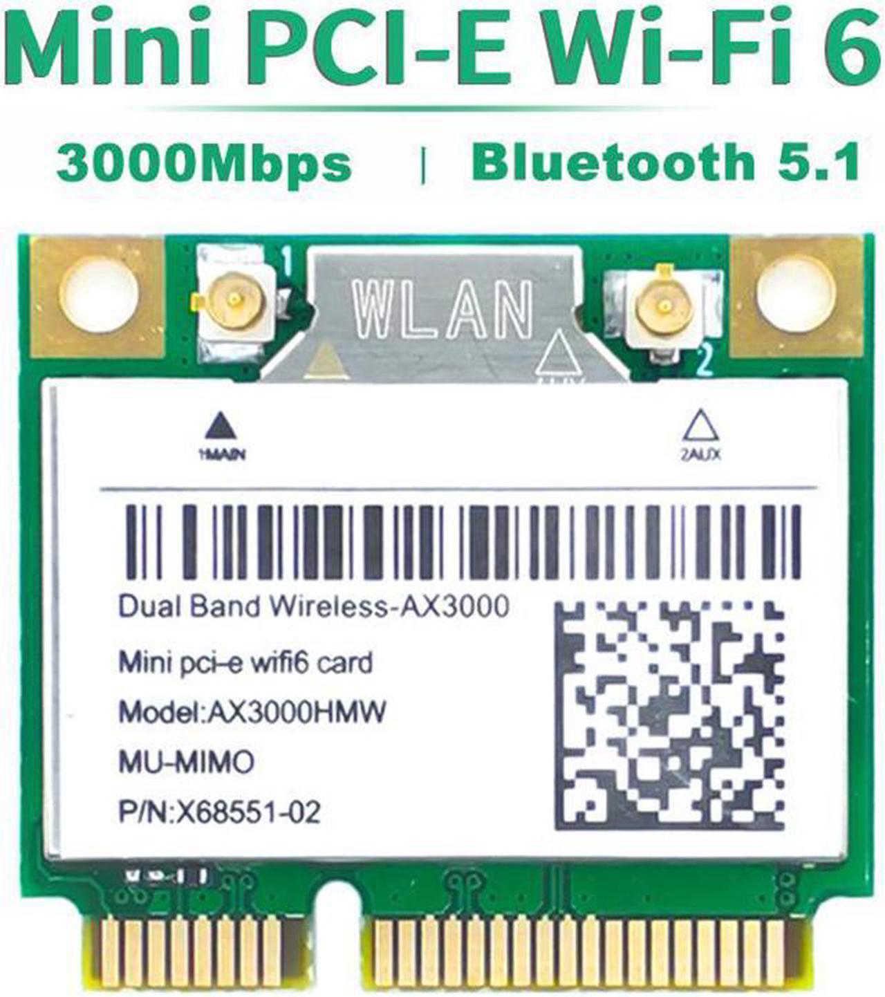 Wifi 6 3000Mbps Bluetooth 5.1 AX3000HMW For Intel AX200 Wireless Mini PCI-E Network WIFI Card Dual Band 802.11ax/ac 2.4G/5Ghz Adapter