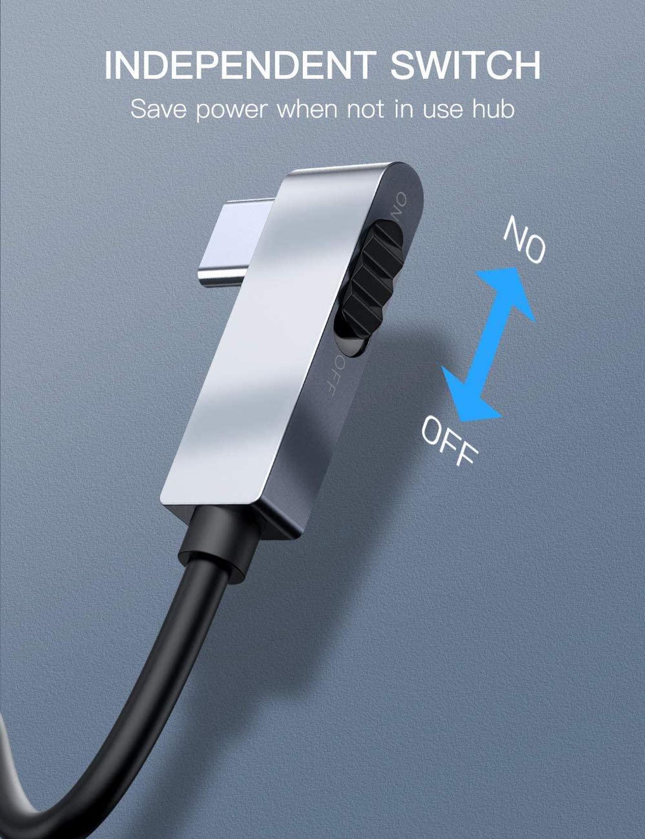 Alt view image 7 of 7 - iPad Pro USB C Hub,Baseus 6-in-1 Adapter for iPad Pro 2020 2019 2018, Upgrade Type C Dongle to 4K HDMI 2.0,USB 3.0,SD/Micro SD Card Reader,3.5mm Earphone Jack,Type C PD Charger&Independent Switch