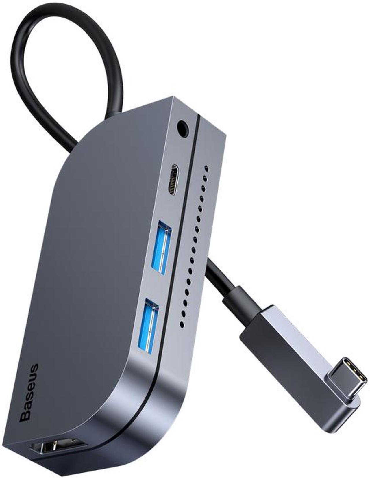 Main image of iPad Pro USB C Hub,Baseus 6-in-1 Adapter for iPad Pro 2020 2019 2018, Upgrade Type C Dongle to 4K HDMI 2.0,USB 3.0,SD/Micro SD Card Reader,3.5mm Earphone Jack,Type C PD Charger&Independent Switch