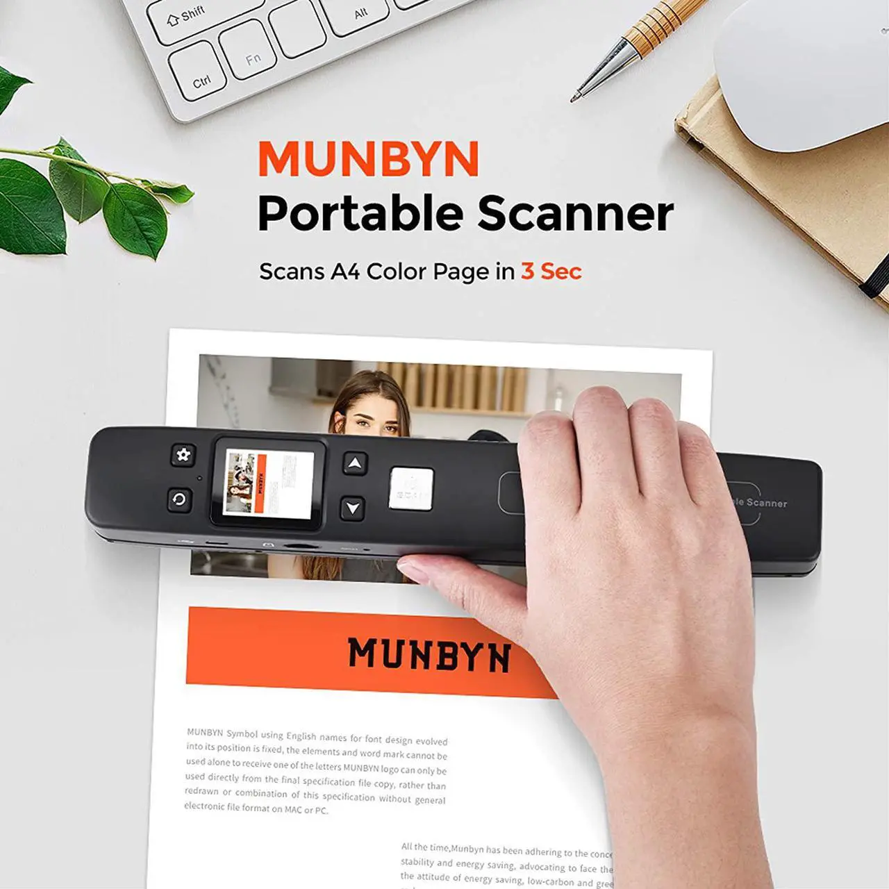 Alt view image 6 of 7 - Handheld Wand Portable Scanners for Document, Receipts, Old Pictures Built-in WiFi, 1050/600/300 DPI Resolution, Scan A4 Color Page in 3sec, Photo Scanner for Laptop, Mac, iOS, Android, Windows