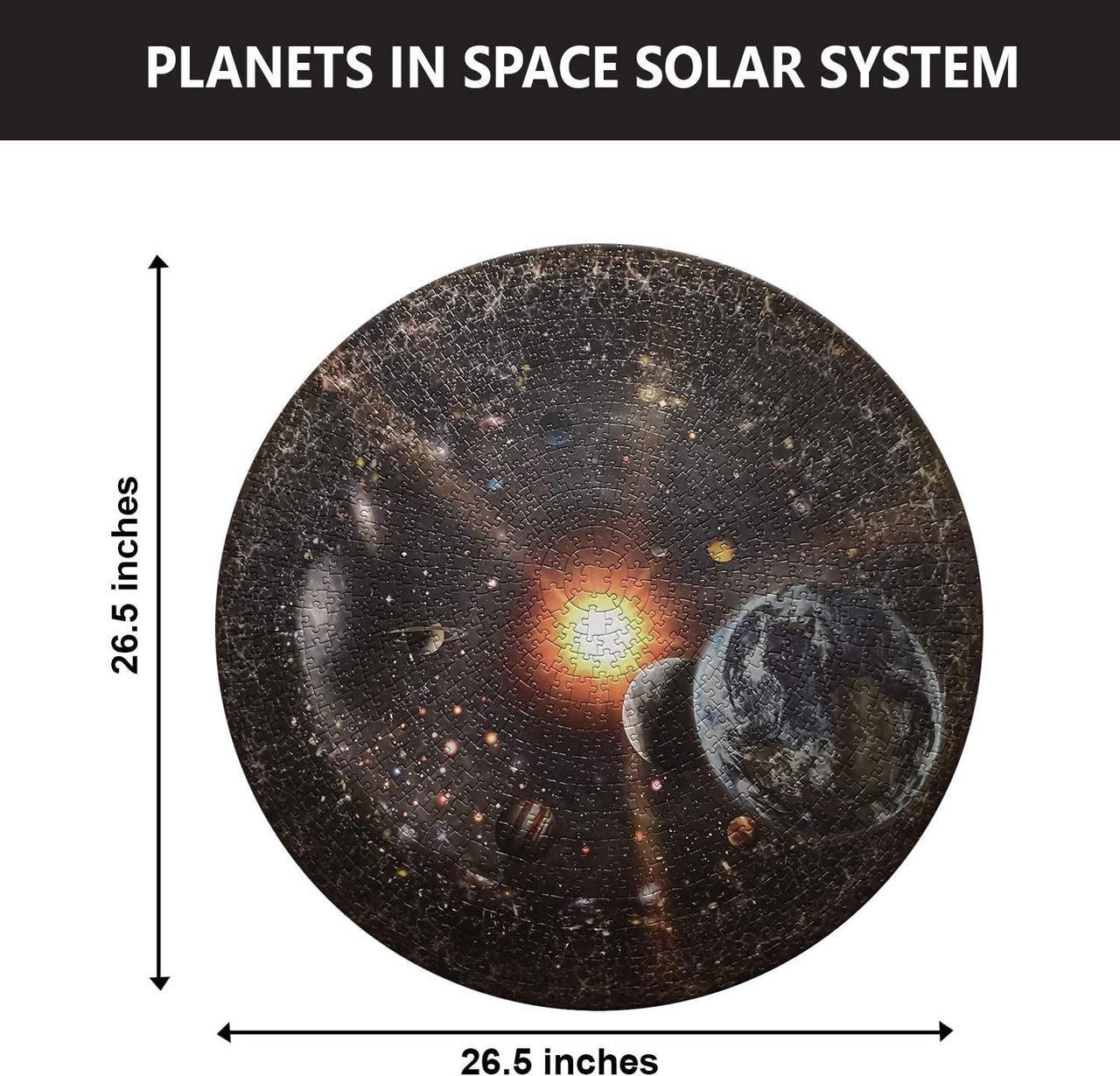 Alt view image 6 of 7 - Round Jigsaw Puzzle Planet Educational Game 26 Inch 1000 Pieces
