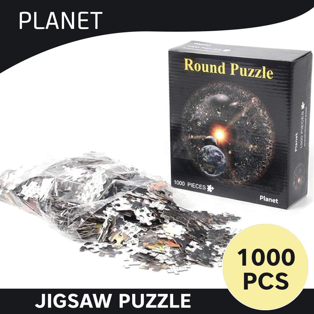 Alt view image 3 of 7 - Round Jigsaw Puzzle Planet Educational Game 26 Inch 1000 Pieces