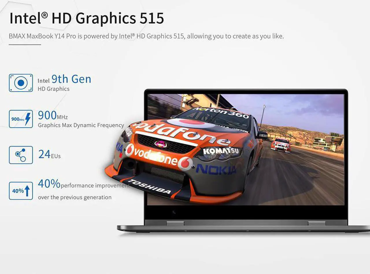 Alt view image 3 of 7 - NEW BMAX MaxBook Y14 Pro 360° 2-in-1 14.1" Notebook HD Display Intel Core M7 8GB 256GB SSD Windows 10 Laptop
