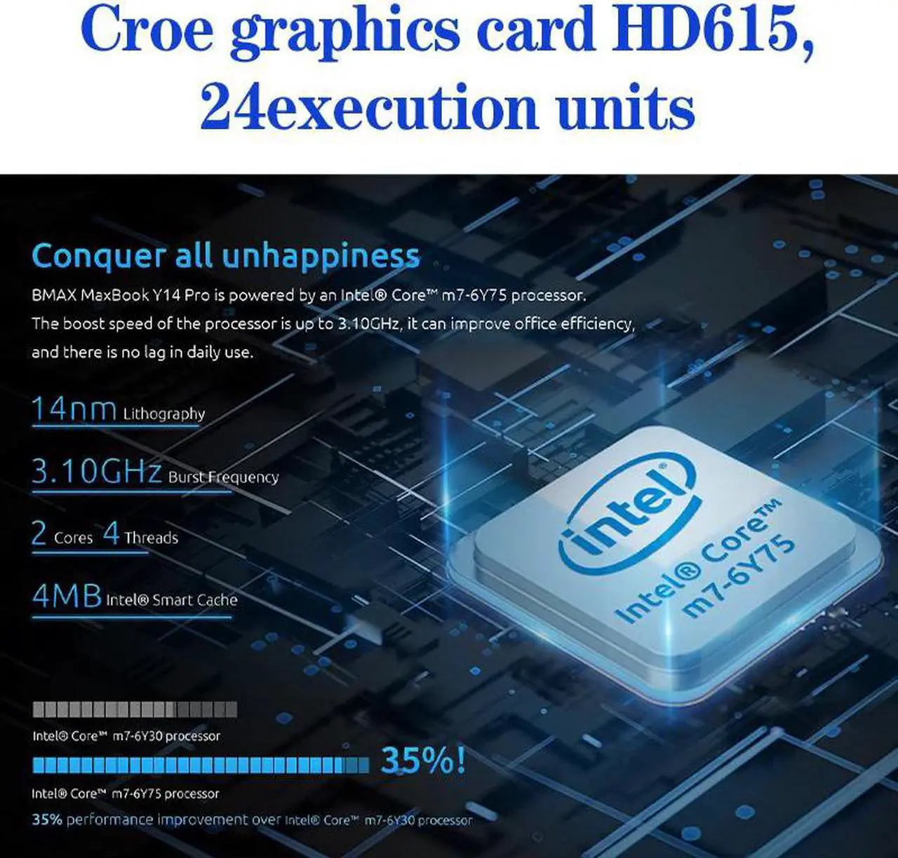 Alt view image 2 of 7 - NEW BMAX MaxBook Y14 Pro 360° 2-in-1 14.1" Notebook HD Display Intel Core M7 8GB 256GB SSD Windows 10 Laptop