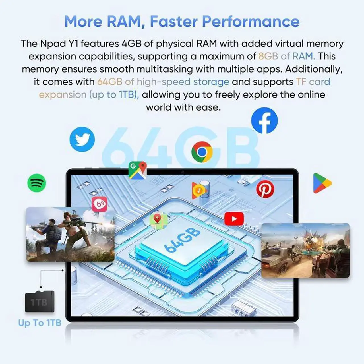 Alt view image 4 of 6 - N-one Npad Y Android 14 10.1" Tablet (4+4) 8GB+128GB 1280*800 IPS Screen 4-Cores UNISOC RK3562 WIFI Study Tablet