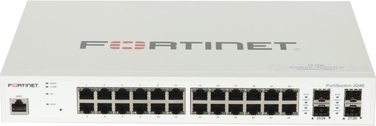 Fortinet FortiSwitch FS-224E Layer 2/3 FortiGate Switch 24xGE RJ45 LAN port SFP