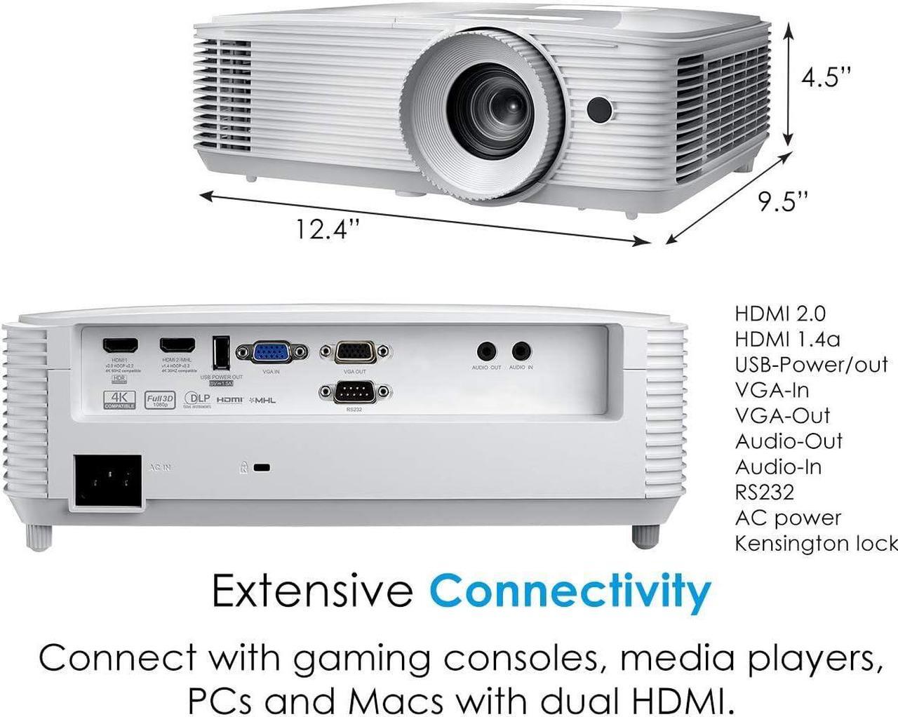 Alt view image 6 of 6 - Optoma HD39HDR High Brightness HDR Home Theater Projector | 120Hz Refresh Rate | 4000 lumens | Fast 8.4ms Response time with 120Hz | Easy Setup with 1.3X Zoom | 4K Input | Quiet Operation 26dB