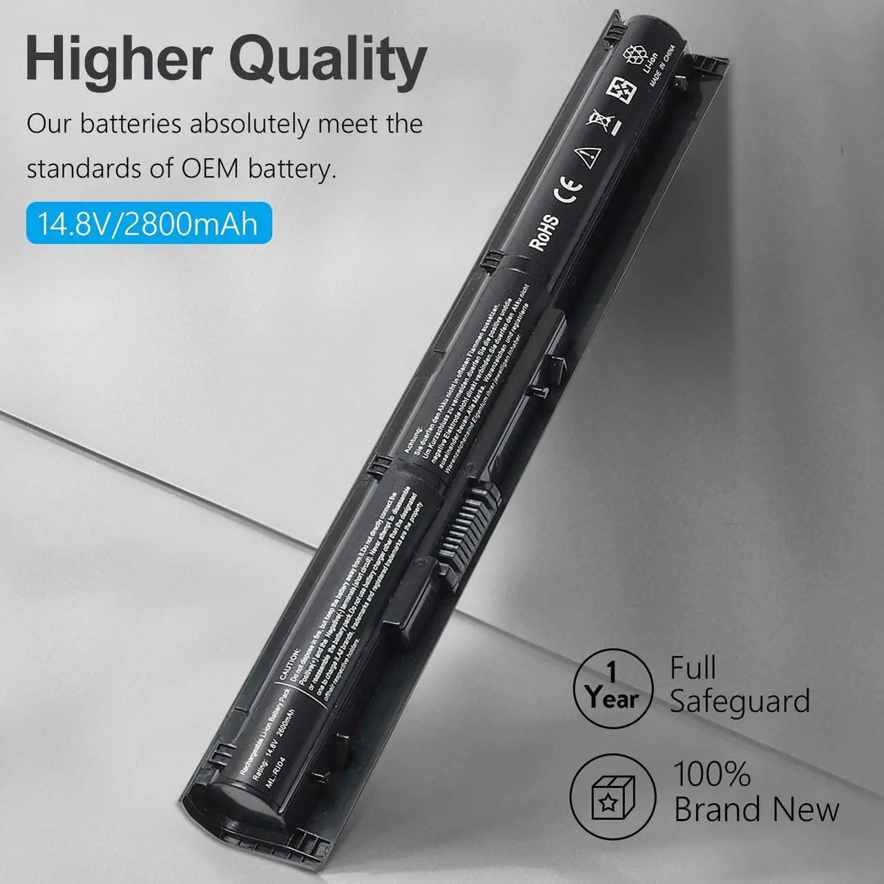 Alt view image 2 of 7 - New RI04 RI06XL Laptop Battery for HP ProBook 450 455 470 G3 Series,Envy 15-Q001TX,805294-001 811063-421 805047-851 HSTNN-PB6Q HSTNN-DB7B HSTNN-Q94C HSTNN-Q95C HSTNN-Q97C HSTNN-LB6Z P3G15AA Notebook