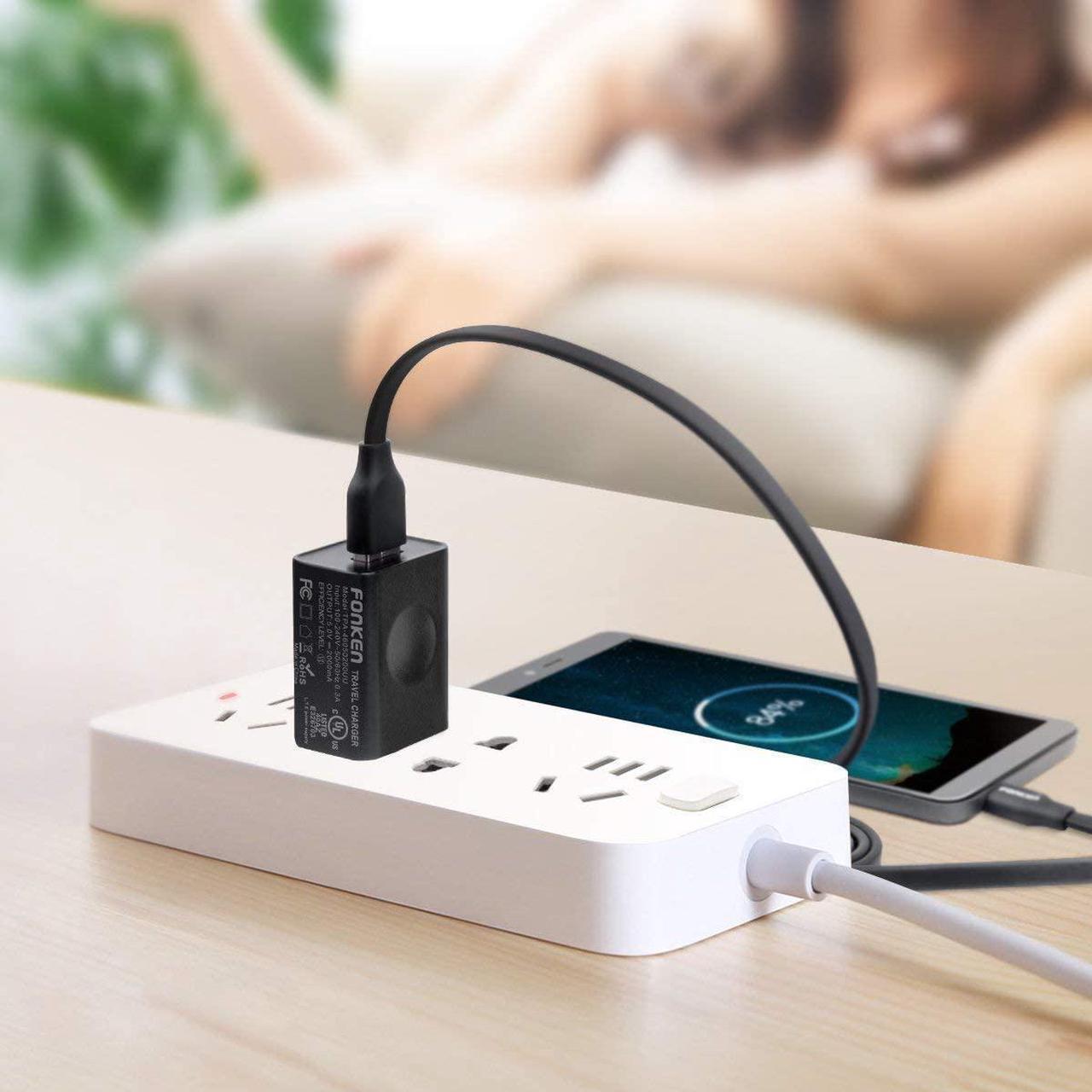 Alt view image 7 of 7 - FONKEN USB Wall Charger, 3-Pack 5V 2A Power Adapter Universal Travel USB Plug Cell Phone Block Cube Compatible With iPhone, iPad, Google Nexus, Samsung, LG, HTC, Moto, Kindle and More