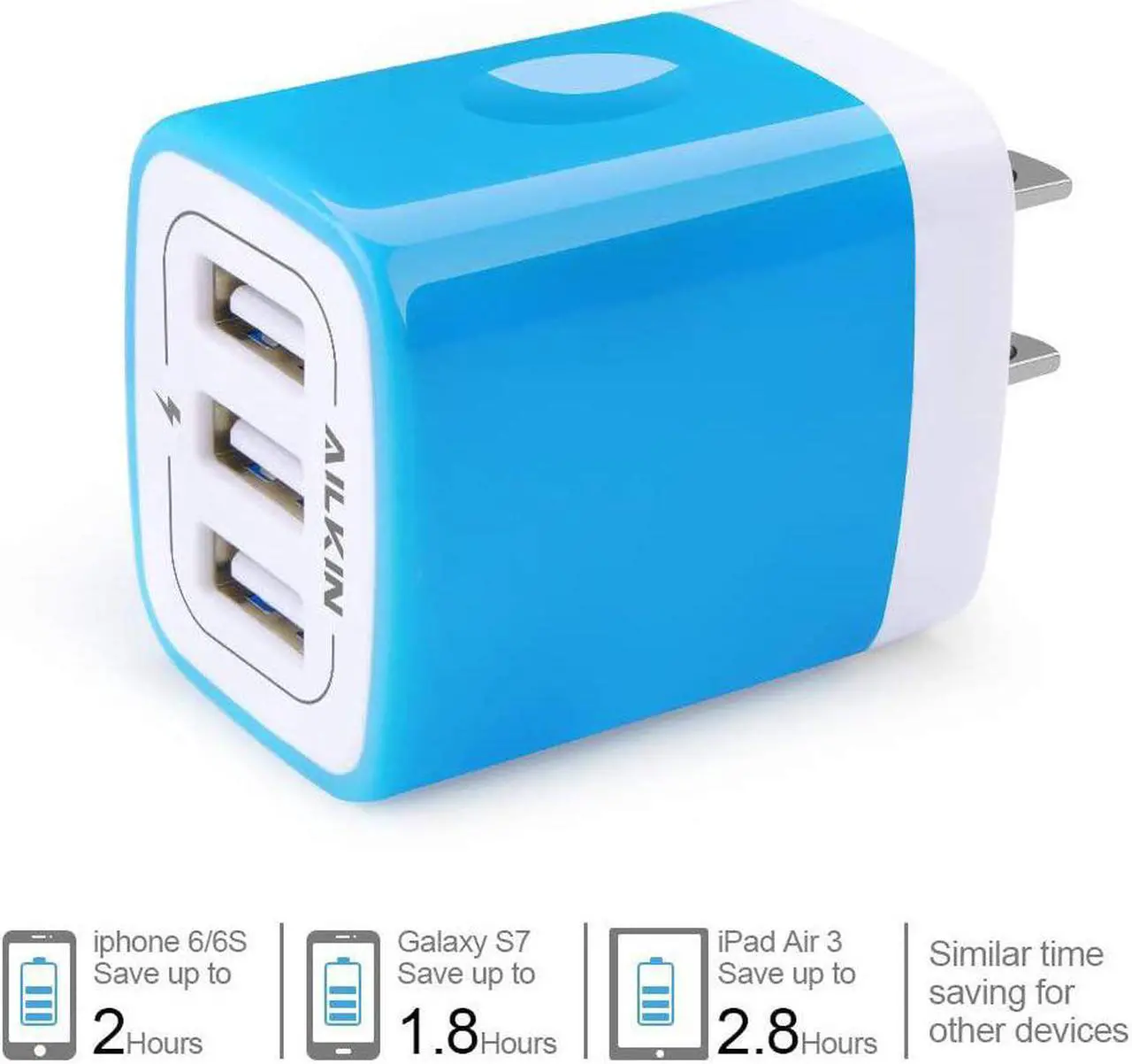 Alt view image 2 of 6 - Wall Charger, USB Charger Adapter, 3.1A/3Pack Muti Port Fast Charging Cube Power Charge Base Block Plug for iPhone 15 14 13 12 11 Pro Max SE X 8 Plus, Samsung Note 20 S22 S21 S20, Kindle Fire USB Plug