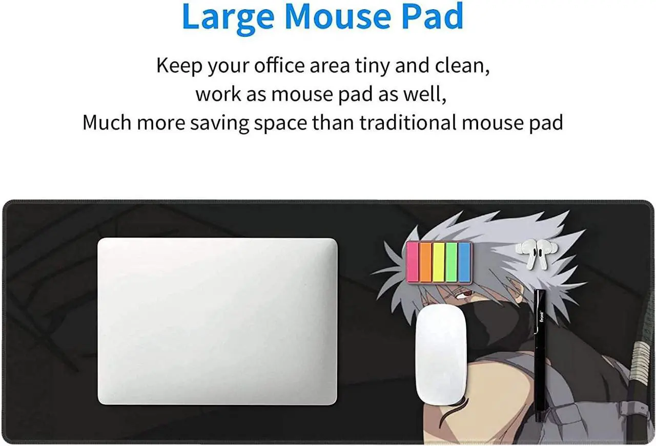 Alt view image 3 of 7 - XXL Extended Gaming Mouse Mat/Pad - Large Wide (Long) Mousepad Stitched Edges | 27.6x11.8x0.08 Dimensions-Anime desigen for Men Boys