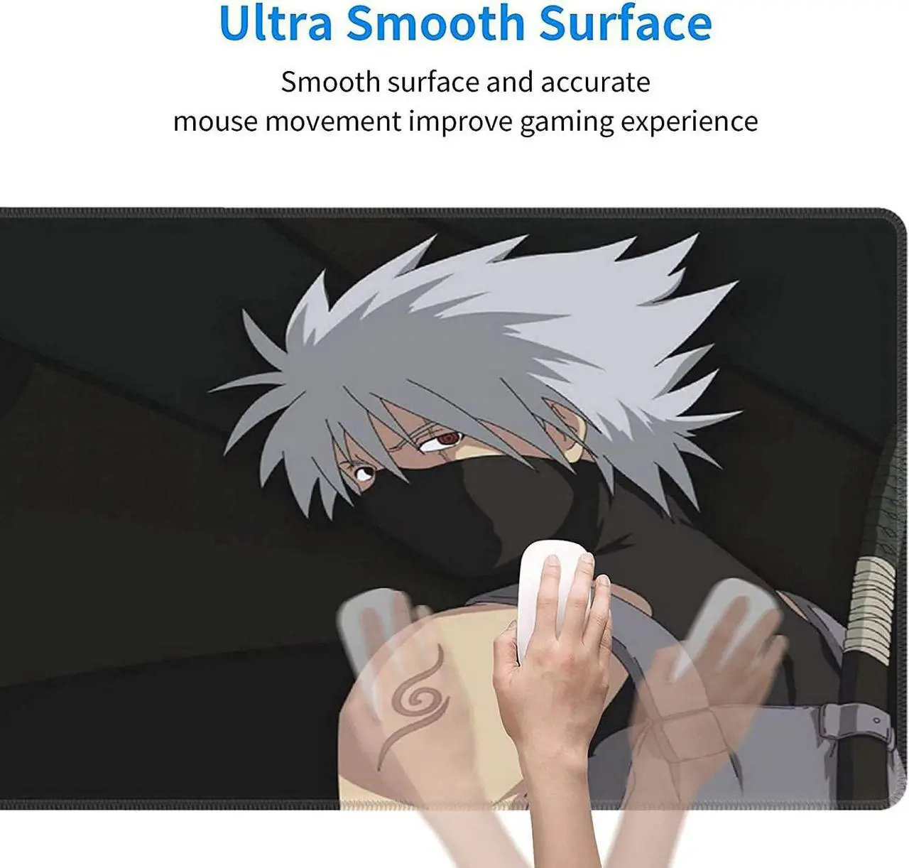 Alt view image 5 of 7 - XXL Extended Gaming Mouse Mat/Pad - Large Wide (Long) Mousepad Stitched Edges | 27.6x11.8x0.08 Dimensions-Anime desigen for Men Boys