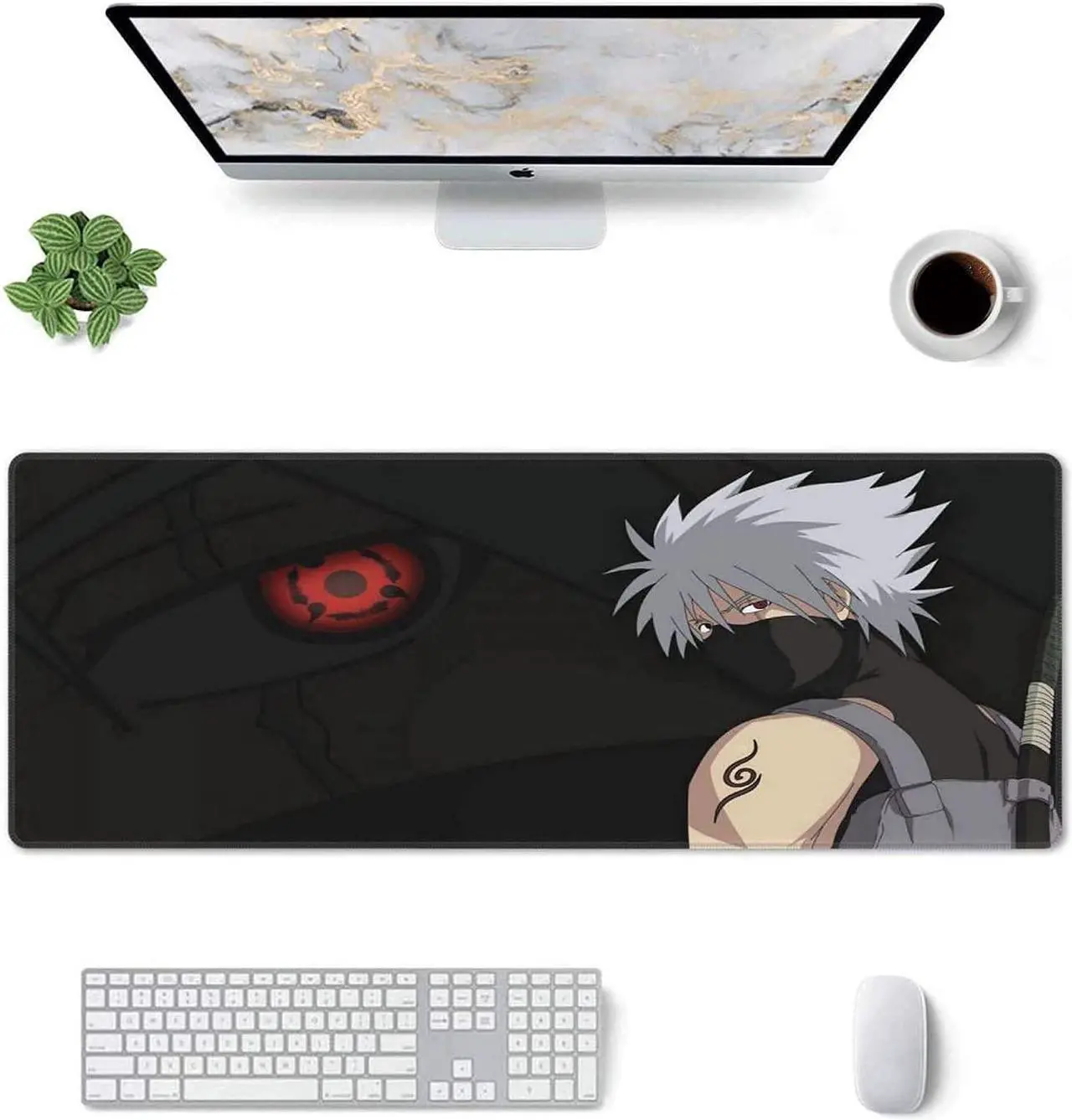 Alt view image 7 of 7 - XXL Extended Gaming Mouse Mat/Pad - Large Wide (Long) Mousepad Stitched Edges | 27.6x11.8x0.08 Dimensions-Anime desigen for Men Boys