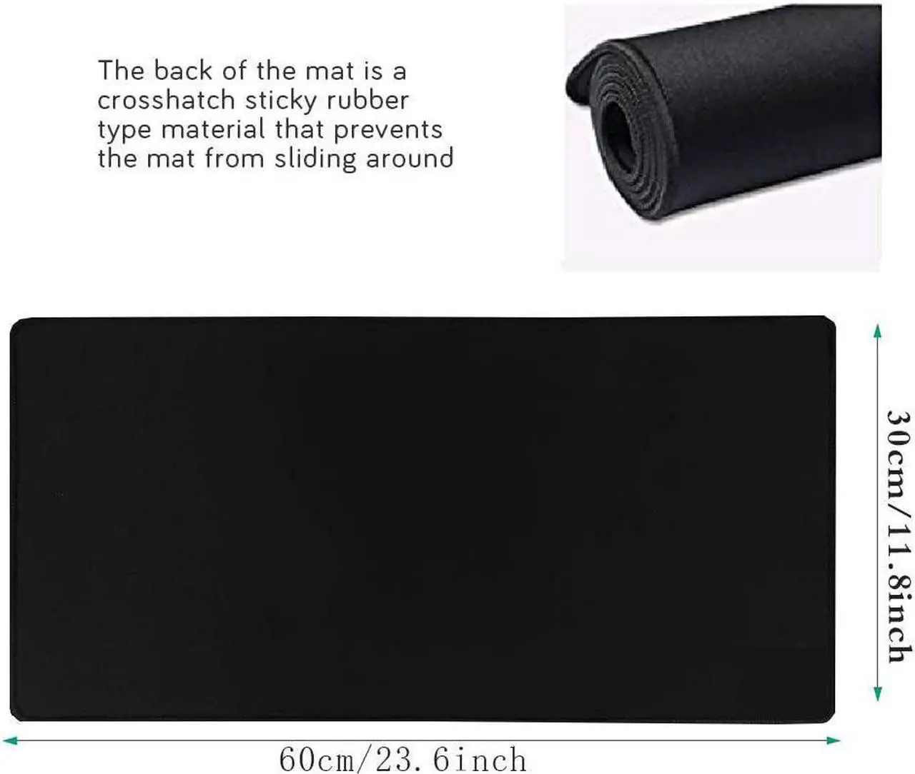 Alt view image 2 of 7 - Extra Large Gaming Mouse Pads/Extended Protective Office Desk Mouse Mat Non-Slip Professional Precision Tracking Surface (23.6 x 11.8) for PC Computer Laptop(60x30 Black001)
