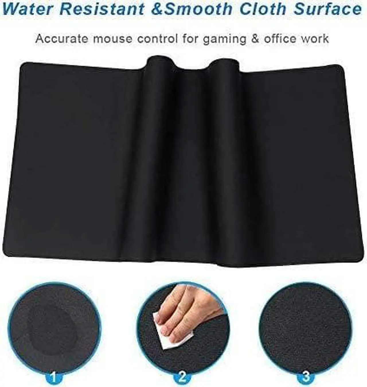 Alt view image 3 of 7 - Extra Large Gaming Mouse Pads/Extended Protective Office Desk Mouse Mat Non-Slip Professional Precision Tracking Surface (23.6 x 11.8) for PC Computer Laptop(60x30 Black001)