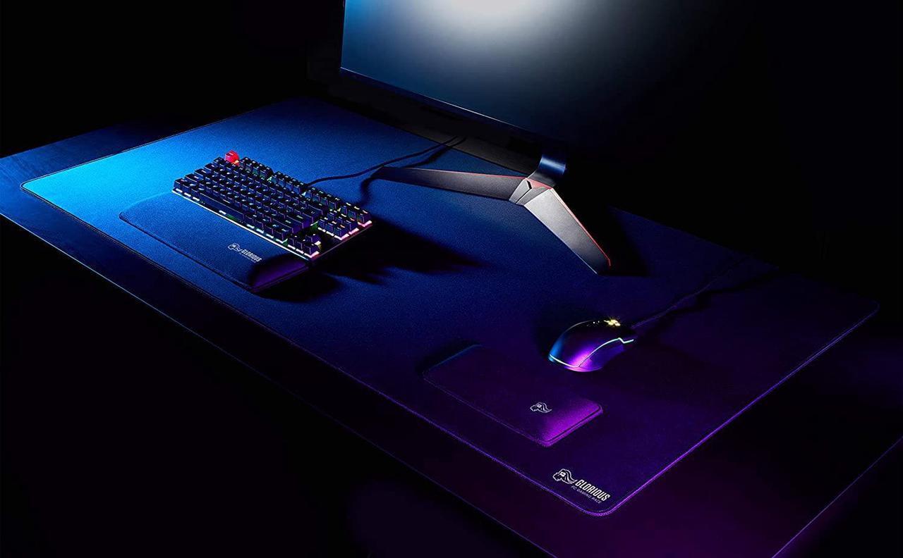 Alt view image 6 of 6 - Glorious 3XL Extended Gaming Mouse Mat/Pad - Large Wide (3XL Extended) Black Cloth Mousepad Stitched Edges | 24x48 (G-3XL)