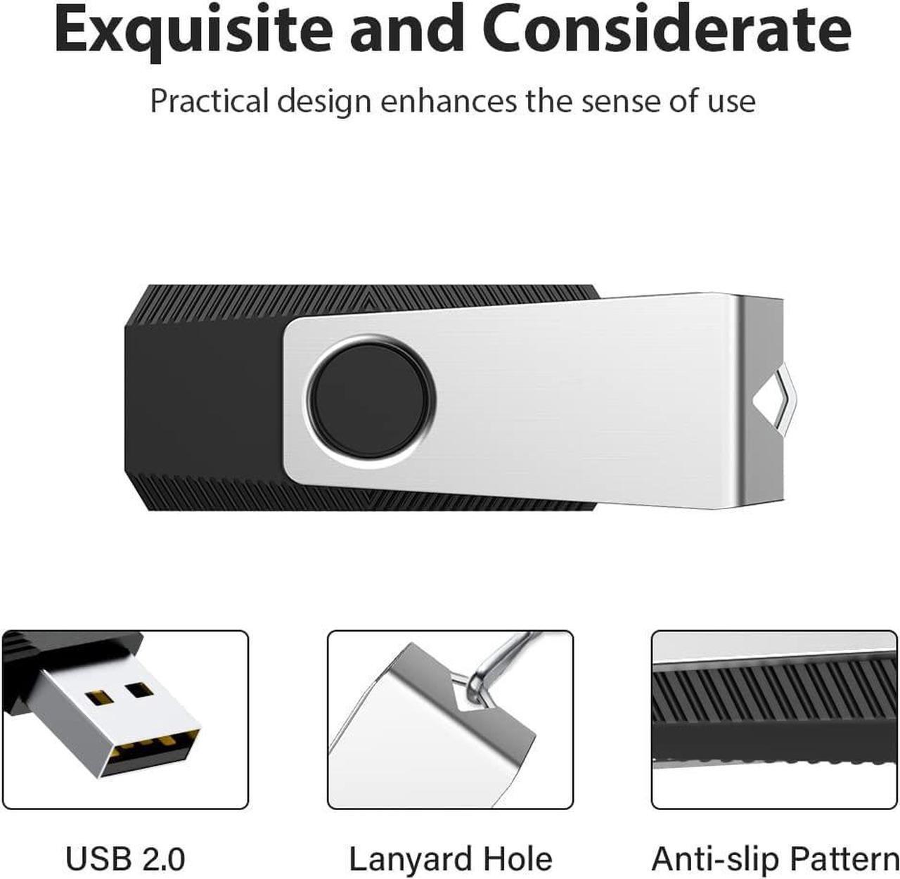 Alt view image 4 of 7 - 64GB Flash Drive 2 Pack 64GB USB Flash Drive Thumb Drive Zip Drive USB 2.0 Memory Stick USB Drive with Keychain (64G 2 Colors: Black Green)