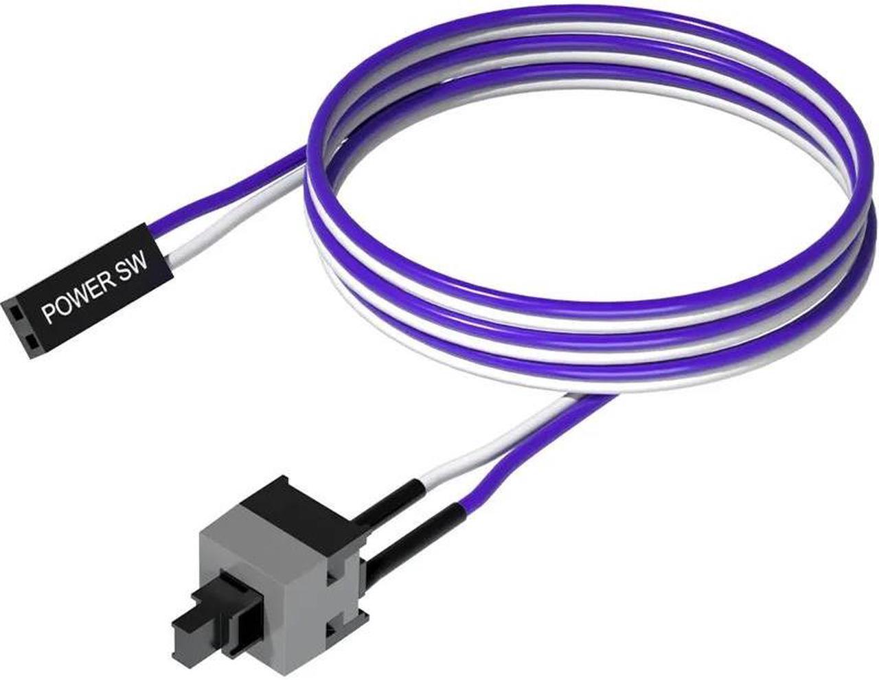 Main image of 50cm Long Power Button Switch Cable for PC Switches Reset Computer Power Momentary Automatically Reset Push Button(1pc)