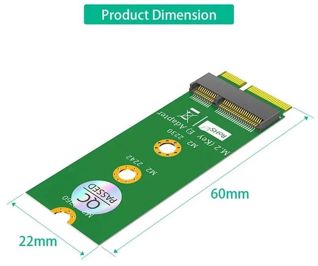 Alt view image 4 of 6 - NEW M.2 Key E Adapter NGFF M2 Key E Male to Female Connector Converter Riser Card Support 2230 2242 2260 AX200 AX201 WiFi Module