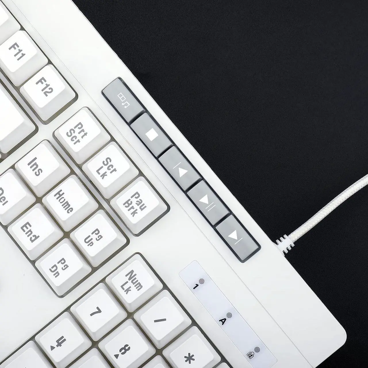 Alt view image 6 of 7 - Redragon K512 Shiva RGB Backlit Membrane Gaming Keyboard with Multimedia Keys, Linear Mechanical-Feel Switch, 6 Extra On-Board Macro Keys, Dedicated Media Control, Detachable Wrist Rest, White