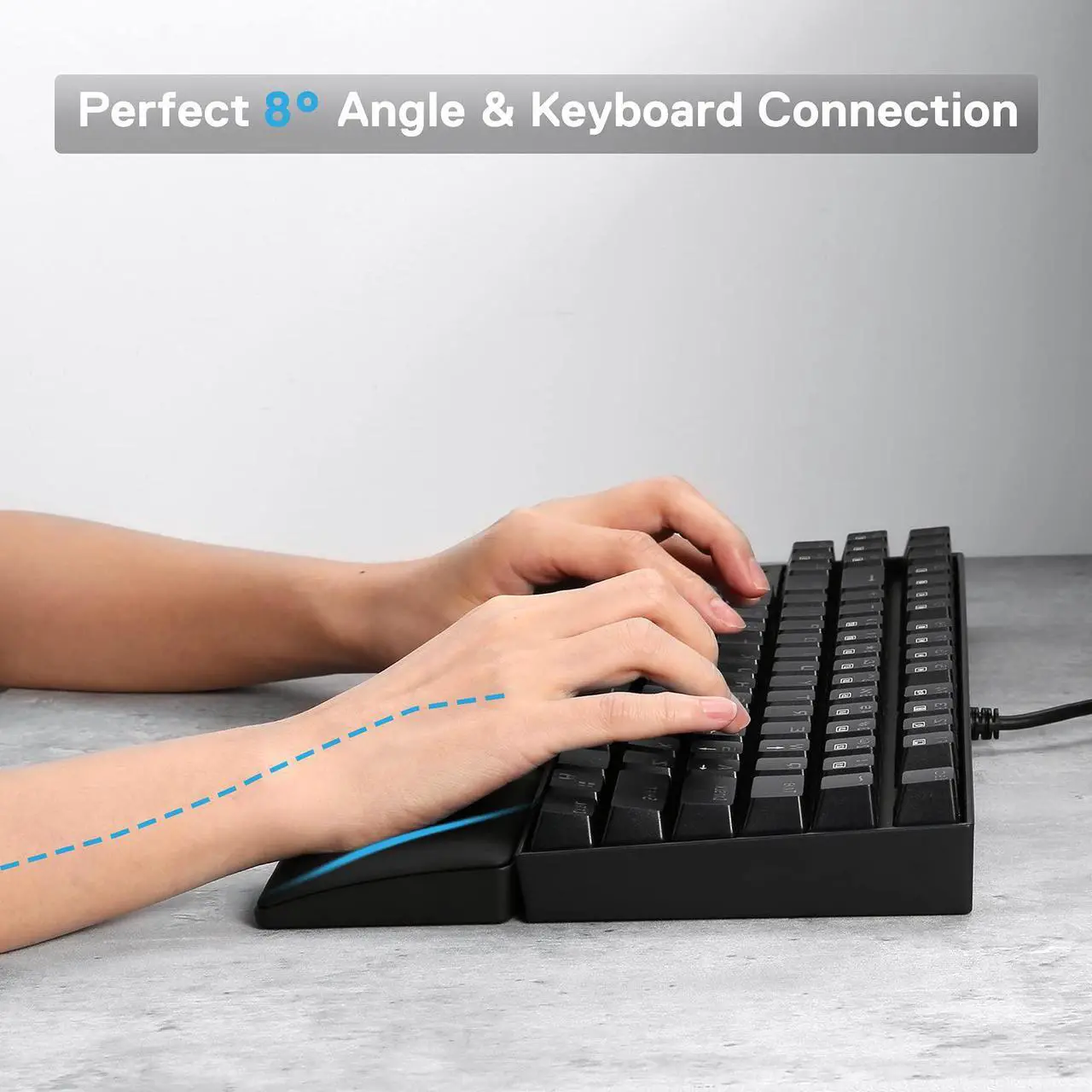 Alt view image 6 of 7 - Redragon P036 Meteor M Computer Keyboard Wrist Rest Pad, Ergonomic Soft Memory Foam Wrist Support w/Anti-Slip Rubber Base, 80% 87 Keys TKL Size 14.13 x 2.87 in, 0.78 inch (20mm) Height, Black