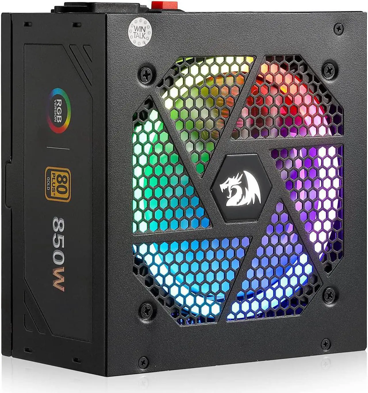 Main image of Redragon PSU007 80+ Gold 850 Watt ATX Fully Modular Power Supply w/ 80 Plus Gold Certified, Compact 160mm Size and Low Noise RGB Fan 0 RPM, 100% Japanese Capacitors, Full Mod Cables