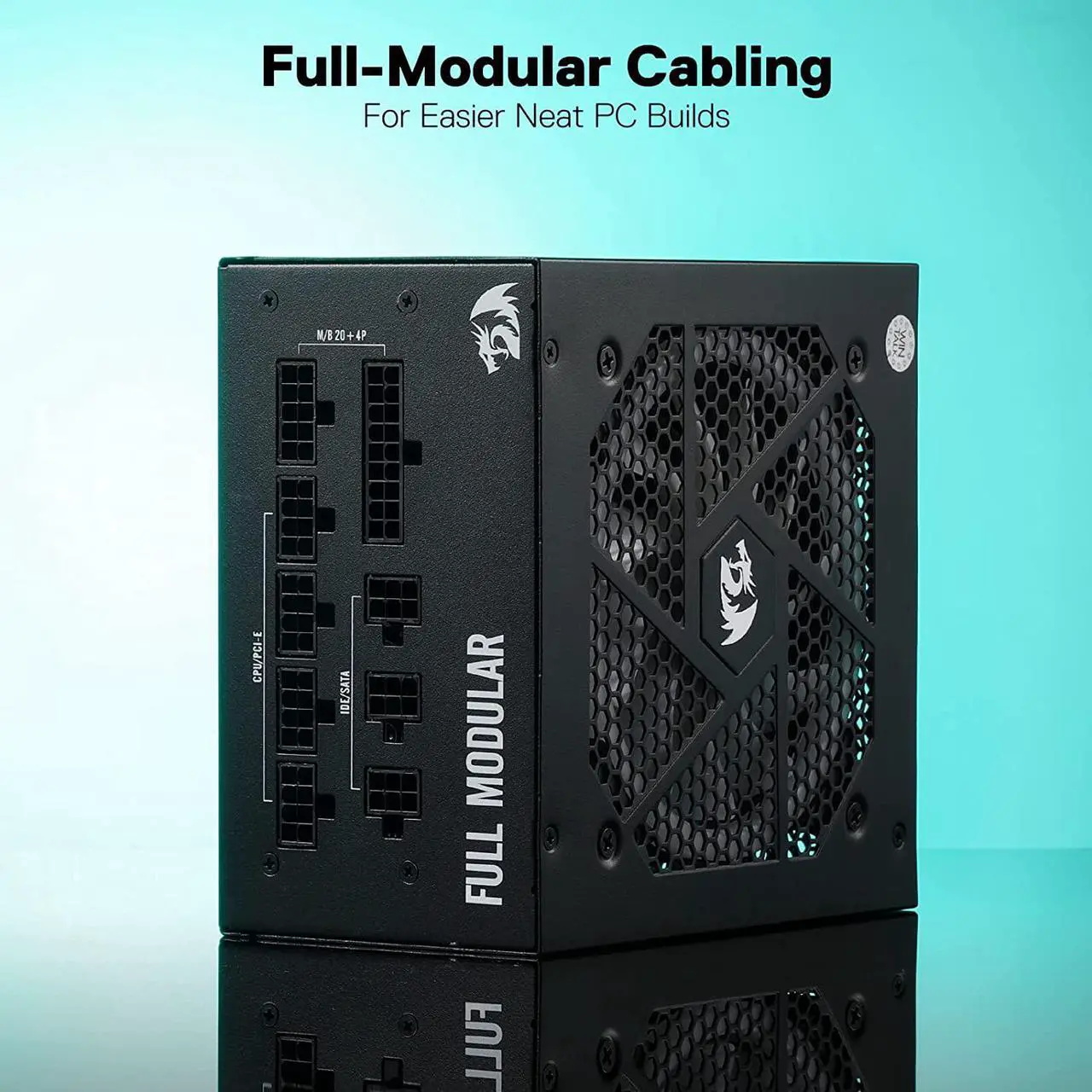 Alt view image 5 of 7 - Redragon PSU007 80+ Gold 850 Watt ATX Fully Modular Power Supply w/ 80 Plus Gold Certified, Compact 160mm Size and Low Noise RGB Fan 0 RPM, 100% Japanese Capacitors, Full Mod Cables