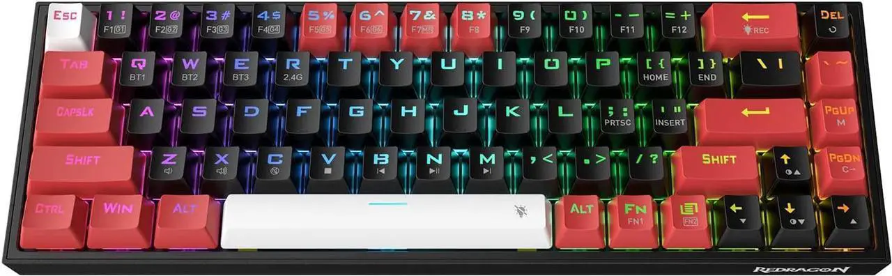 Main image of Redragon K631 PRO 65% 3-Mode Wireless RGB Gaming Keyboard, 68 Keys Hot-Swappable Compact Mechanical Keyboard w/Hot-Swap Free-Mod PCB Socket & Dedicated Arrow Keys, Quiet Red Linear Switch