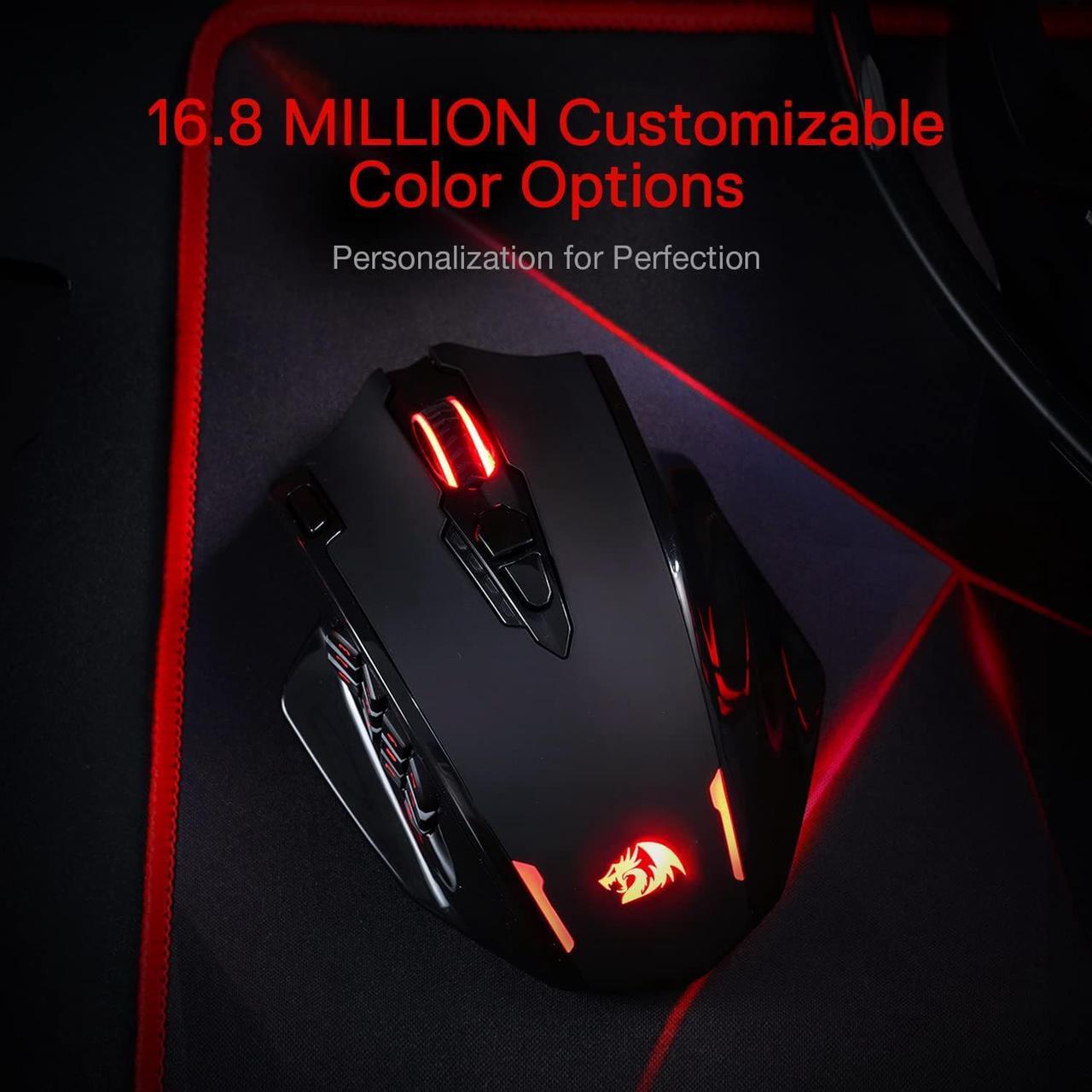 Alt view image 8 of 7 - Redragon M913 Impact Elite Wireless Gaming Mouse, 16000 DPI Wired/Wireless RGB Gamer Mouse with 16 Programmable Buttons, 45 Hr Battery and Pro Optical Sensor, 12 Side Buttons MMO Mouse