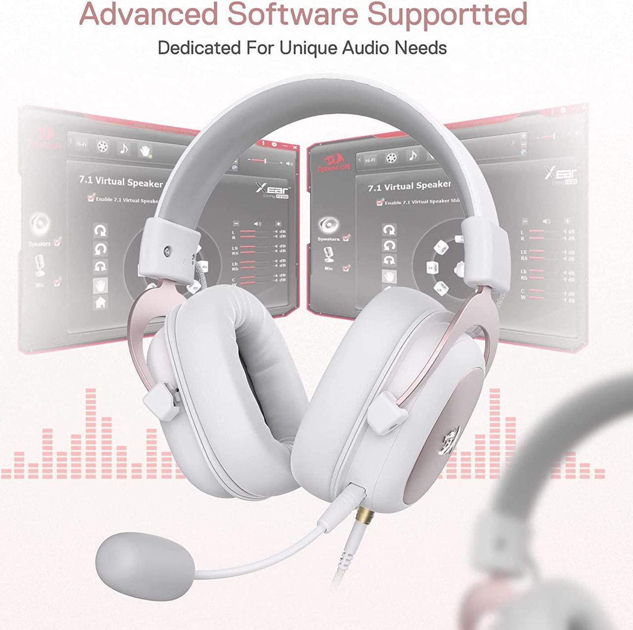 Alt view image 5 of 7 - Redragon H510 Zeus Wired Gaming Headset - 7.1 Surround Sound - Memory Foam Ear Pads - 53MM Drivers - Detachable Microphone - Multi Platforms Headphone - Works with PC, PS4/3 & Xbox One/Series X, NS