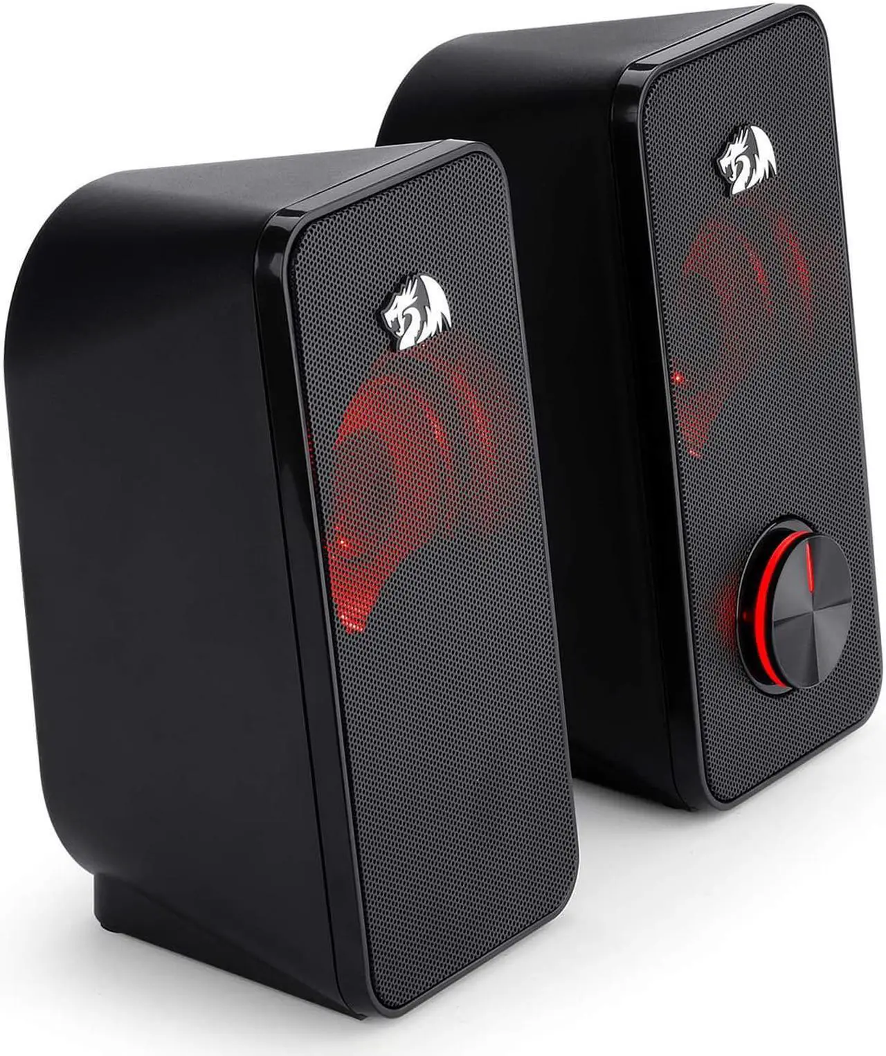 Alt view image 4 of 7 - Redragon GS500 Stentor PC Gaming Speaker, 2.0 Channel Stereo Desktop Computer Speaker with Red Backlight, Quality Bass and Crystal Clear Sound, USB Powered with a 3.5mm Connector
GS500