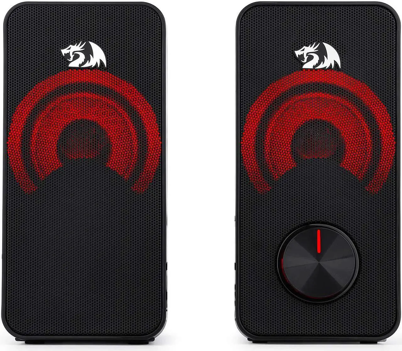 Alt view image 3 of 7 - Redragon GS500 Stentor PC Gaming Speaker, 2.0 Channel Stereo Desktop Computer Speaker with Red Backlight, Quality Bass and Crystal Clear Sound, USB Powered with a 3.5mm Connector
GS500