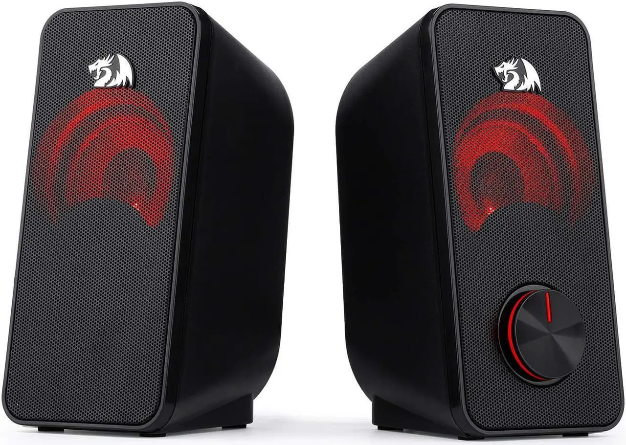 Alt view image 2 of 7 - Redragon GS500 Stentor PC Gaming Speaker, 2.0 Channel Stereo Desktop Computer Speaker with Red Backlight, Quality Bass and Crystal Clear Sound, USB Powered with a 3.5mm Connector
GS500