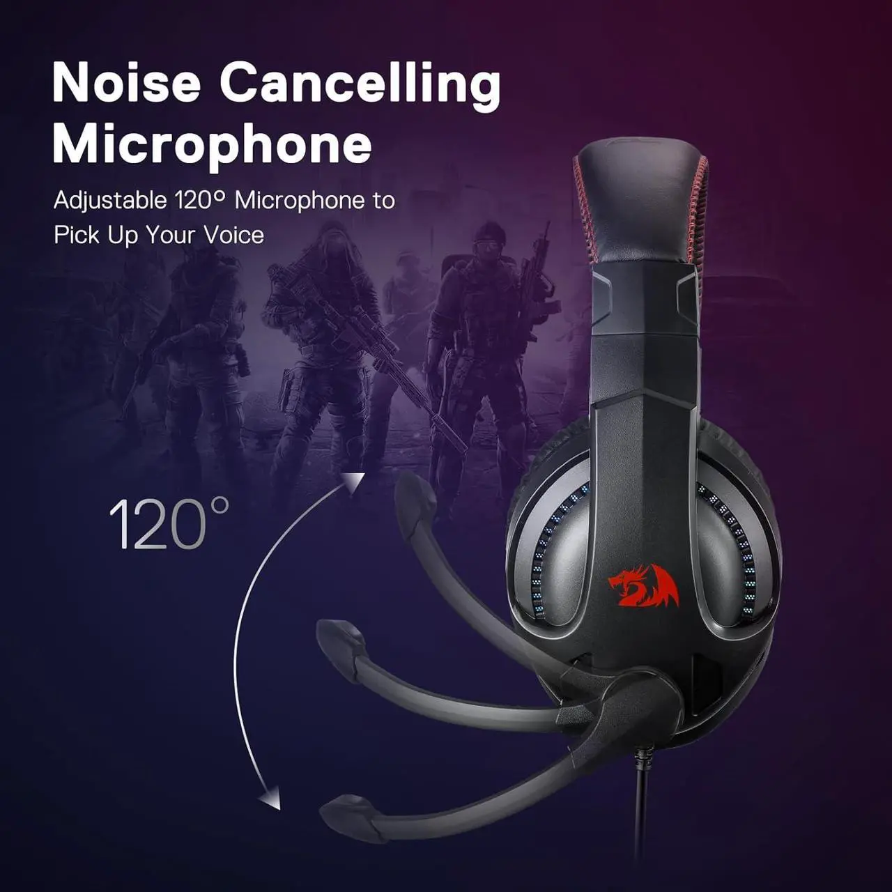 Alt view image 7 of 7 - Redragon H211 Cronus Black Wired Gaming Headset, Stereo Surround Sound, Noise-Canceling Microphone, Dynamic RGB Backlight, 40 mm Drivers, Over-Ear Headphones Works for PC/PS5/XBOX/NS, Black