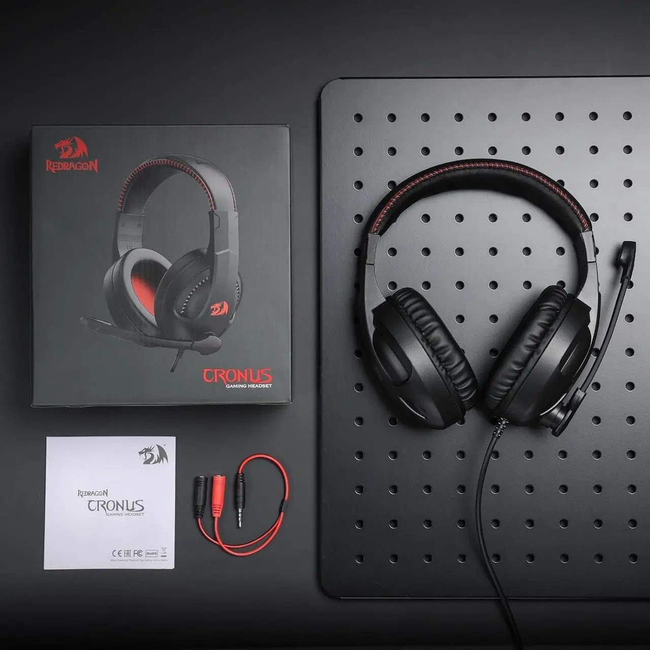 Alt view image 3 of 7 - Redragon H211 Cronus Black Wired Gaming Headset, Stereo Surround Sound, Noise-Canceling Microphone, Dynamic RGB Backlight, 40 mm Drivers, Over-Ear Headphones Works for PC/PS5/XBOX/NS, Black