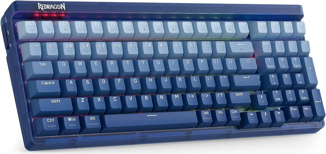 Main image of Redragon K656 PRO 3-Mode Wireless RGB Gaming Keyboard, 100 Keys Mechanical Keyboard w/Translucent Board, Hot-Swappable Socket, Sound Absorbing Foam & Custom Tactile Switch, Gradient BlueMade