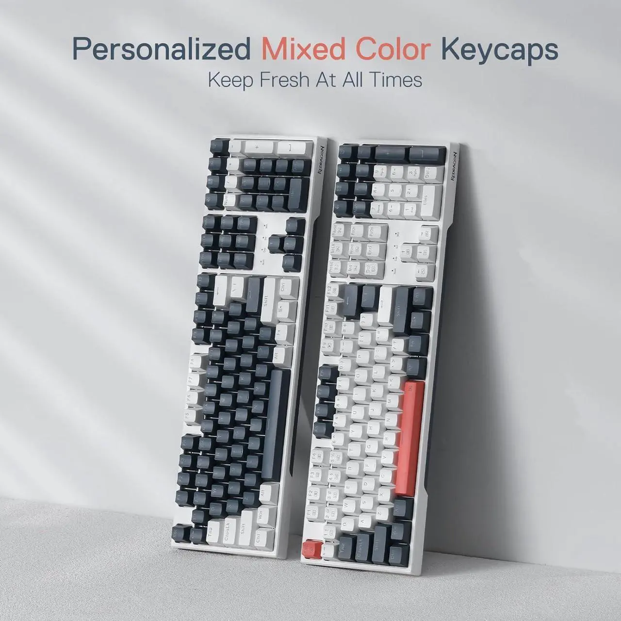 Alt view image 7 of 7 - Redragon K668 RGB Gaming Keyboard, 108 Keys Wired Mechanical Keyboard w/Extra 4 Hotkeys, Sound Absorbing Foams, Upgraded Hot-swappable Socket, Mixed Color Keycaps x 2 Sets, Red Switch