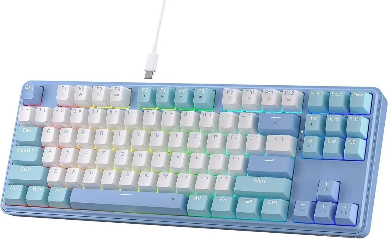 Main image of Redragon K707 80% Wired Gasket RGB Gaming Keyboard, 3-Modes 87 Keys TKL Mechanical Keyboard w/Hot-Swap Socket, Mixed Color Keycaps & 4-Layer Noise Dampening, Custom Linear Switch