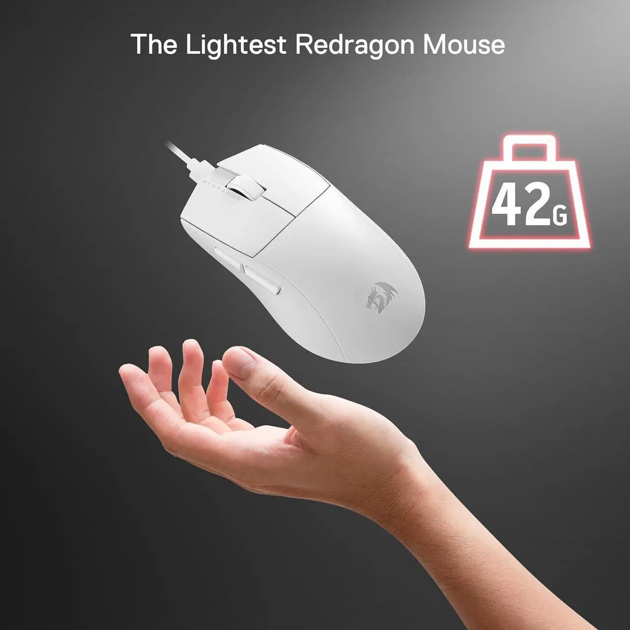 Alt view image 3 of 7 - Redragon M996 Wired 8K Polling Rate Gaming Mouse, 42G Ultra-Light 26,000 Max DPI Gaming Mouse w/Ergonomic Natural Grip Build, Full Programmable Buttons, Software Supports DIY Keybinds & DPI