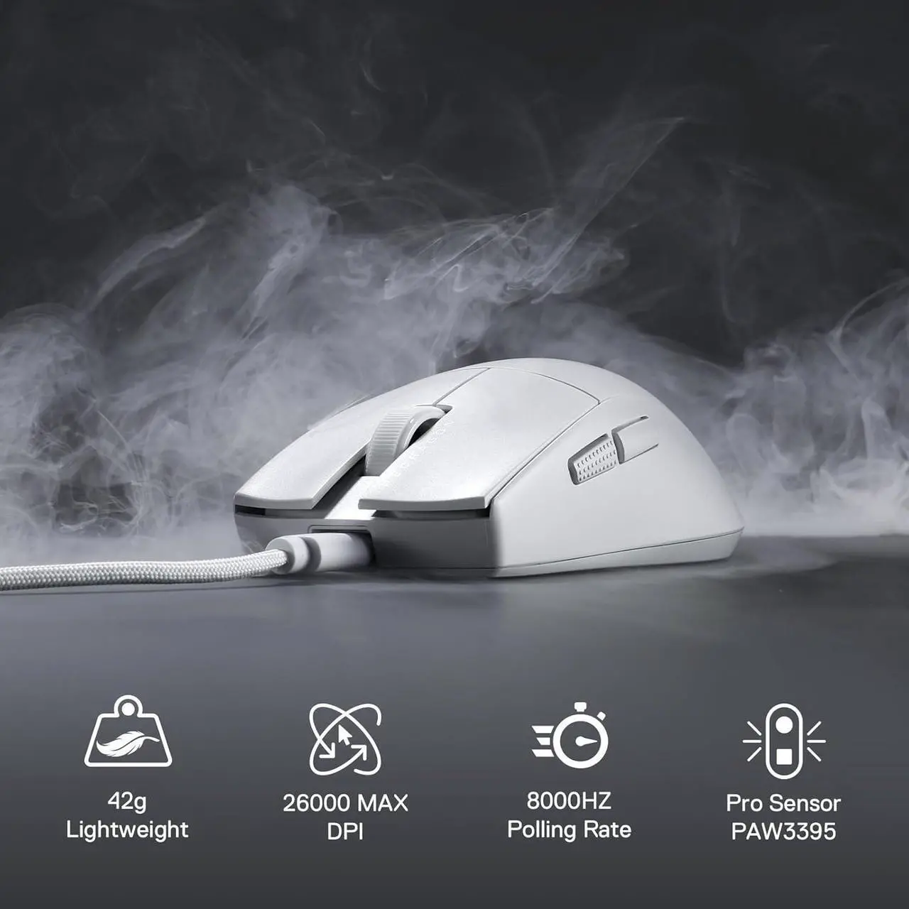 Alt view image 2 of 7 - Redragon M996 Wired 8K Polling Rate Gaming Mouse, 42G Ultra-Light 26,000 Max DPI Gaming Mouse w/Ergonomic Natural Grip Build, Full Programmable Buttons, Software Supports DIY Keybinds & DPI