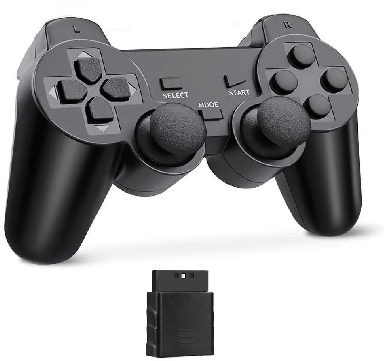 Alt view image 3 of 6 - RetroFam Wireless PS2 Controller 2-Pack for PlayStation 2 Console, Black - Consumer Electronics