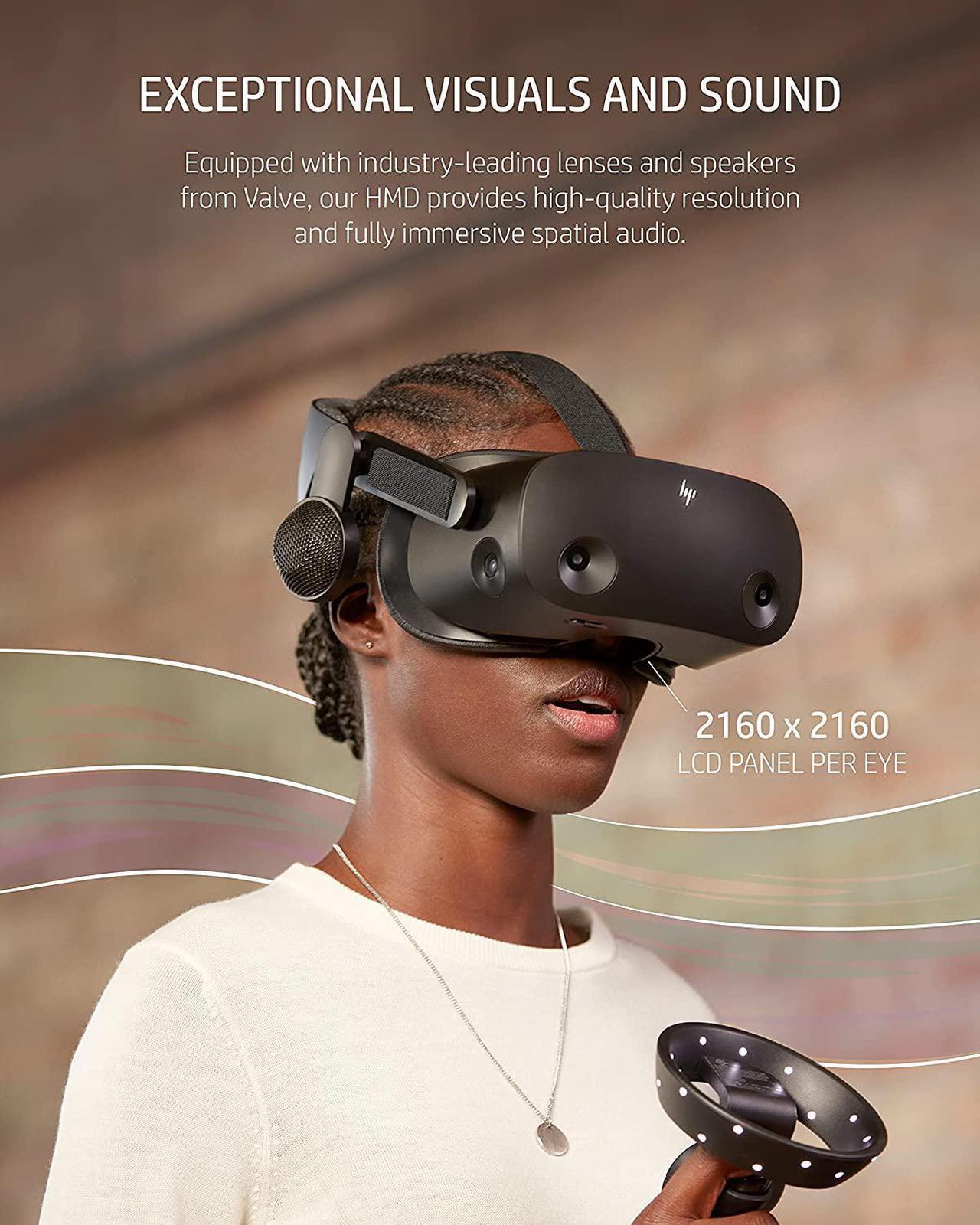 Alt view image 18 of 20 - HP Reverb G2 VR Headset with Controller, Adjustable Lenses & Speakers from Valve, 2160 x 2160 LCD Panels, for Gaming, Ergonomic Design, 4 Cameras, Compatible with SteamVR & Windows Mixed Reality