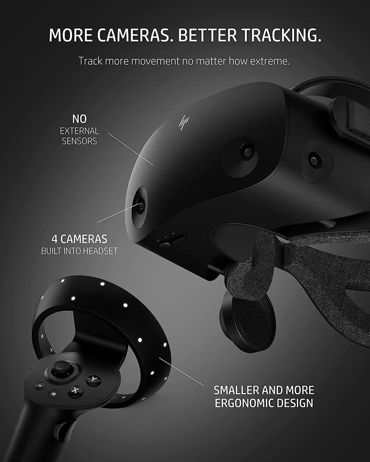 Alt view image 20 of 20 - HP Reverb G2 VR Headset with Controller, Adjustable Lenses & Speakers from Valve, 2160 x 2160 LCD Panels, for Gaming, Ergonomic Design, 4 Cameras, Compatible with SteamVR & Windows Mixed Reality