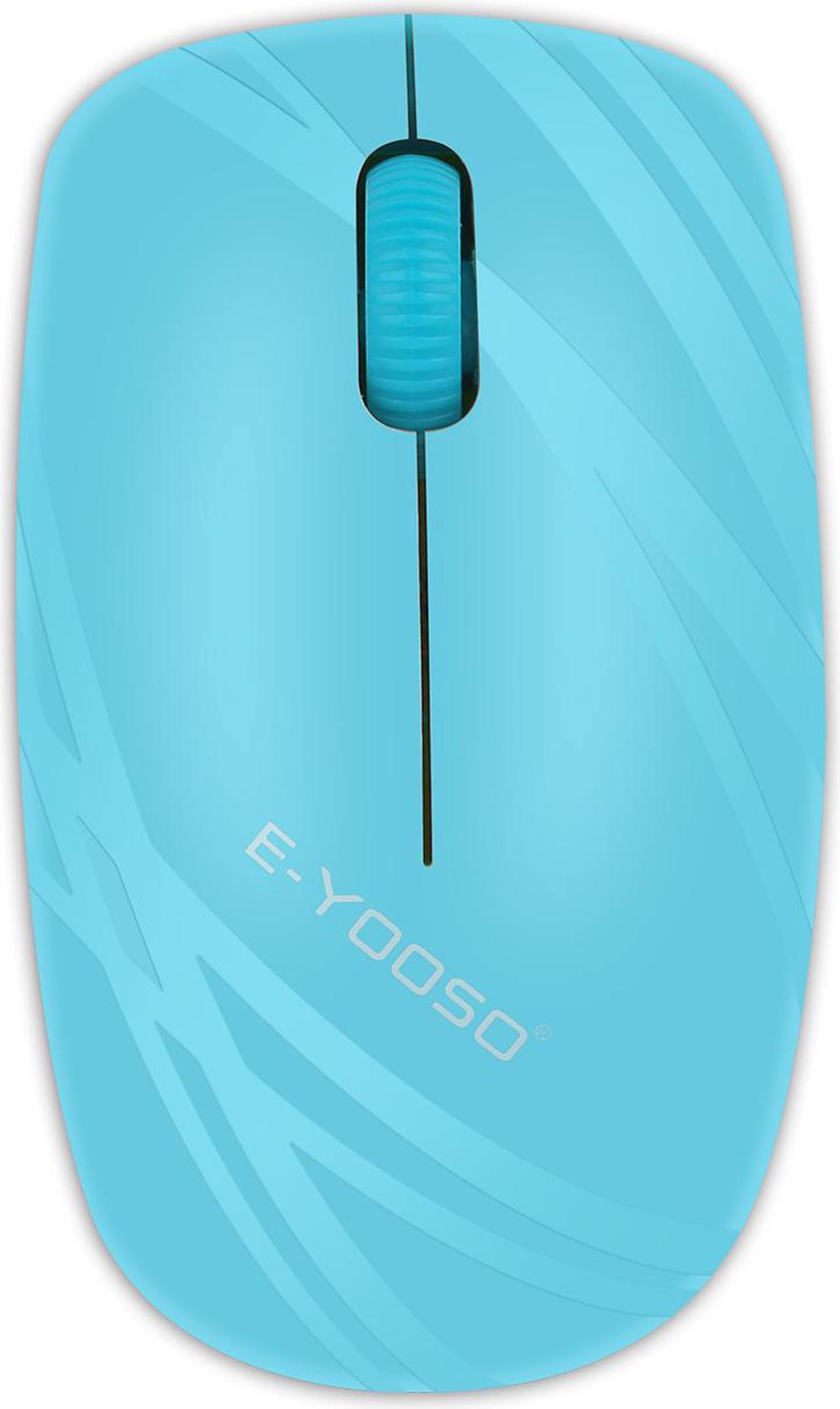 E-YOOSO E-1070 2.4GHz Wireless Optical Mouse, IR light tracing, 2.4GHz wireless, Adjustable CPI, Wide operating range, Long battery life, for PC/Laptop (Blue)