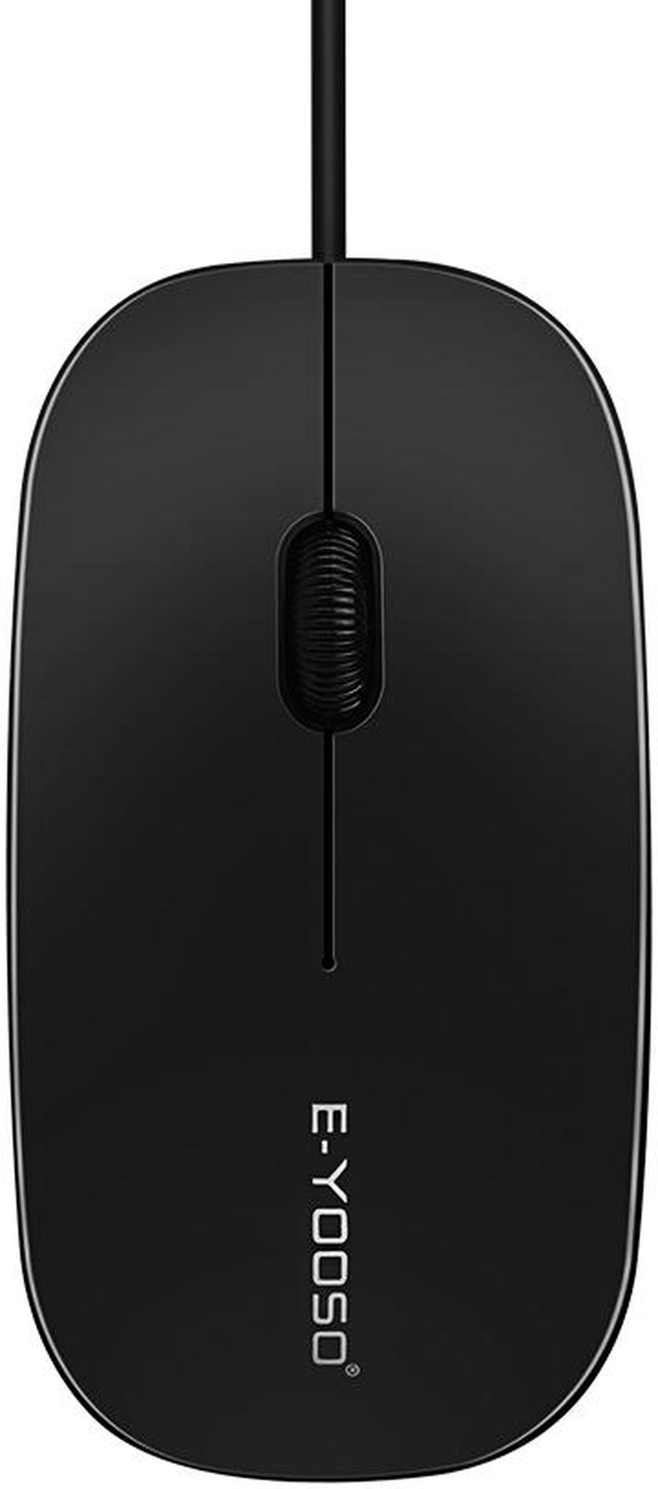 E-YOOSO V-3000 Wired Optical  Mouse, 1600 DPI, Ergonomic Design, High-performance Red Light Design, for PC/Laptop (Black)