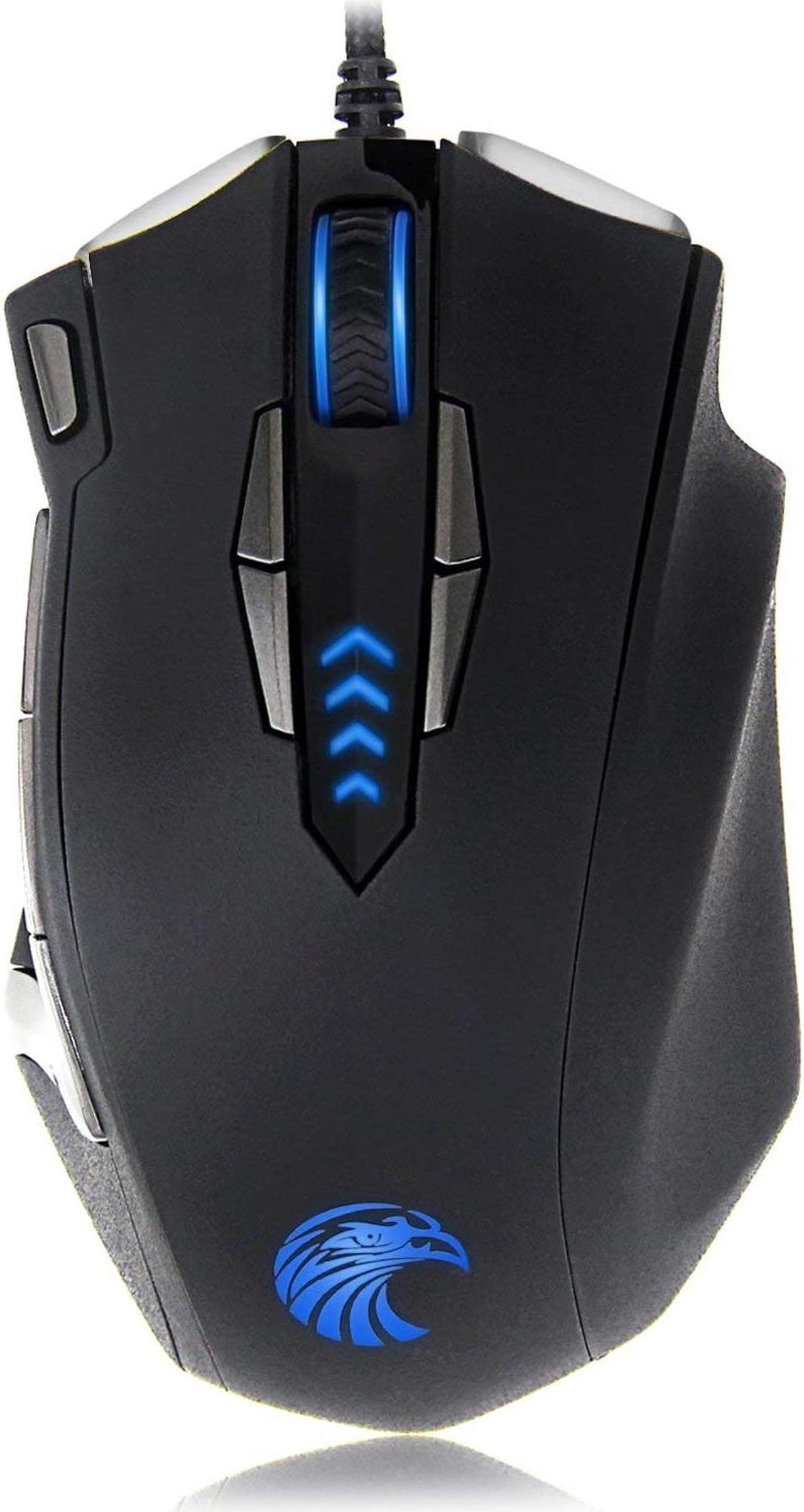 E-YOOSO Z-7900 USB Wired Gaming Mouse, Adjustable DPI up to 10000, Adjustable Polling Rate, RGB Backlit, 13 Programmable Button, Turnable Weight, for PC/Laptop (Black)