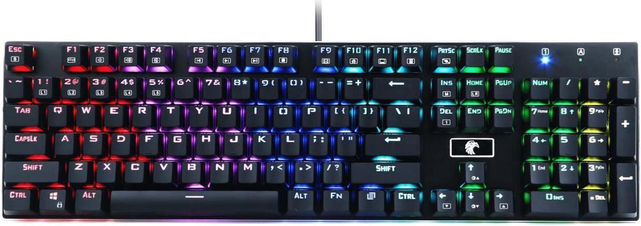 E-YOOSO Z-88 RGB Wired Mechanical Gaming Keyboard, RGB LED Backlit, Full Size, 104 Keys Anti-Ghosting, Mechanical Brown Switches-Best Tactile, for PC/Laptop (Black)