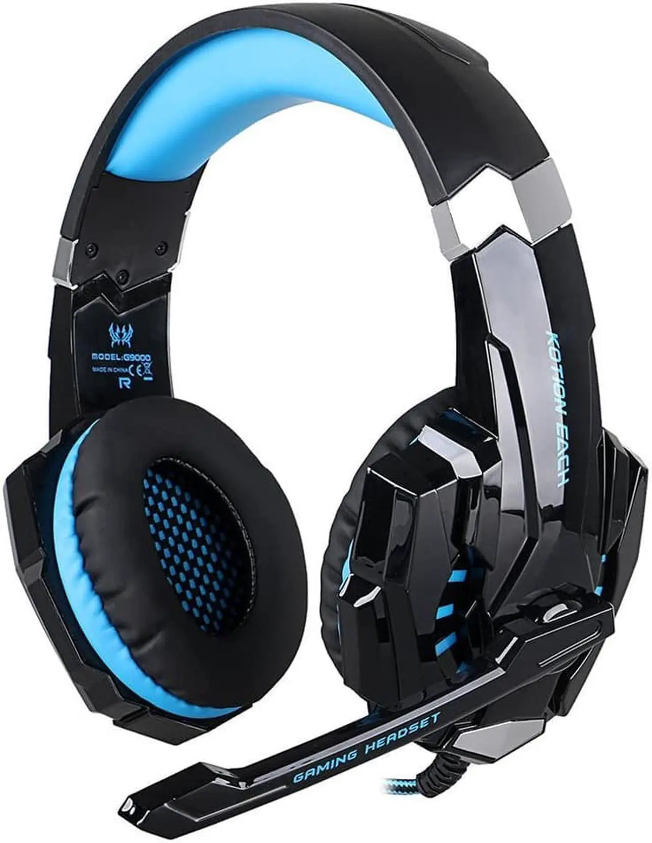 Alt view image 5 of 7 - G9000 Stereo Gaming Headset for PS4 PC Xbox One PS5 Controller, Noise Cancelling Over Ear Headphones with Mic, LED Light, Bass Surround, Soft Memory Earmuffs for Laptop Mac Nintendo NES Games